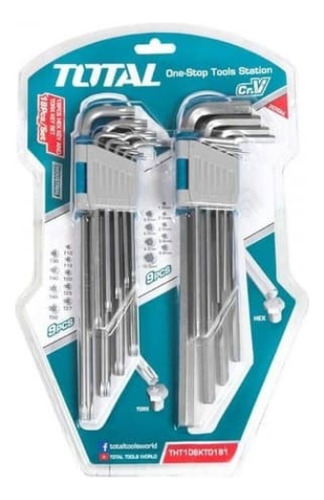 Juego Llave Allen + Torx X 18pcs Total Hexagonales