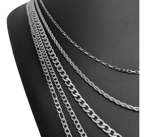 Atacado Corrente Masculina 70cm Aço Inoxidável 10 Peças Cor Prata