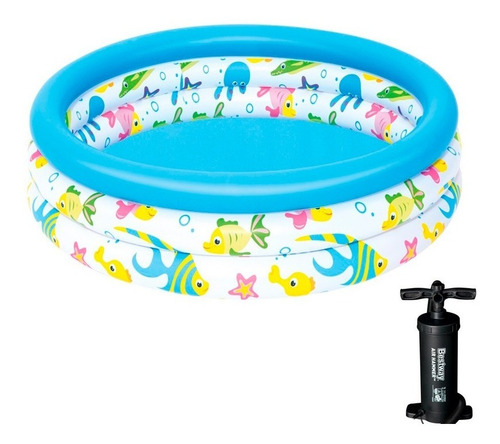 Pileta Infantil Inflable Bestway 102cm 3 Aros + Inflador