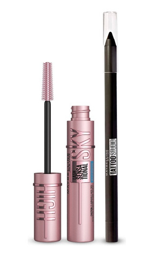 Set Maybelline Mascara Sky High Wtp + Tattoo Studio Liner 