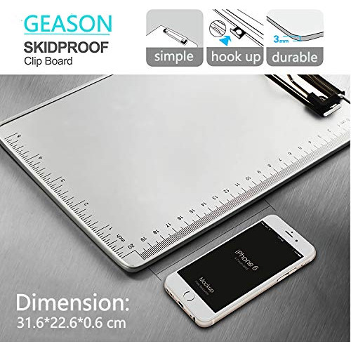 Portapapeles De Aluminio Reciclado Plateado, Tamaño A4...