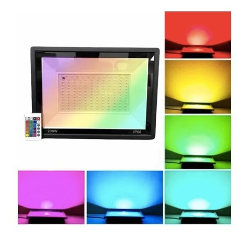 Reflector Led Rgb Multicolor 200w Con Control Remoto