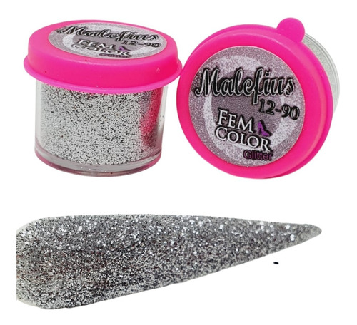 Gibre Glitter Decoracion Uñas Nails Silver 12-90 Femcolor