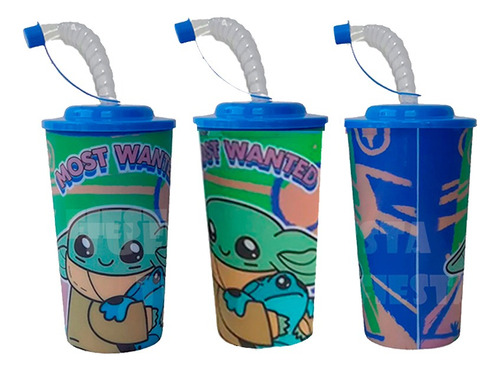 30 Vasos Dulceros Lenticulares Fiesta Baby Yoda 