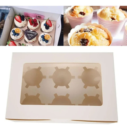 Caja Para 6 Cupcakes Tpr