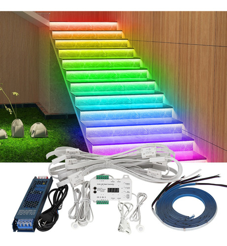 Luces Led Rgb Para Escaleras Con Sensor - Kit 15 Pasos