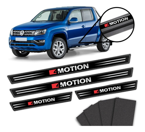 Kit Adesivo Protetor Soleira Porta Compatível Volks Amarok