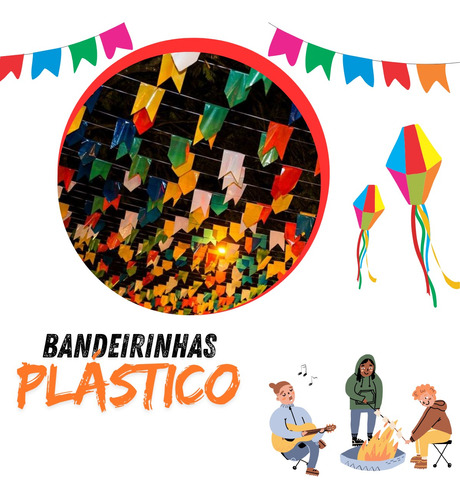 100 Metros Bandeirinha De Festa Junina Plástico