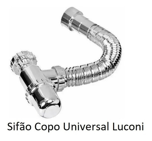 Sifão Copo Completo Universal Metalizado Luconi 