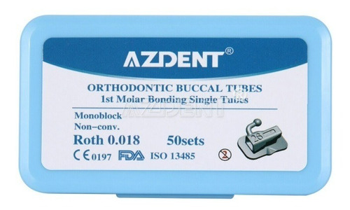 Tubo 1  Molar Roth 018 Ortodoncia Azdent 200 Piezas Inf/ Sup