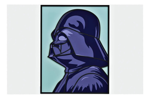Cuadro Decorativo Dark Vader Star Wars En Madera