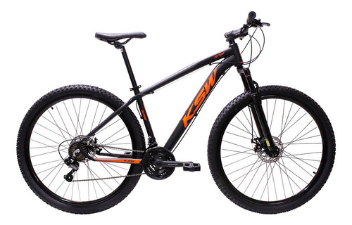 Bicicleta Aro 29 Ksw Aluminio Cambios Shimano 21 Marchas Cor Preto/laranja Tamanho Do Quadro 17