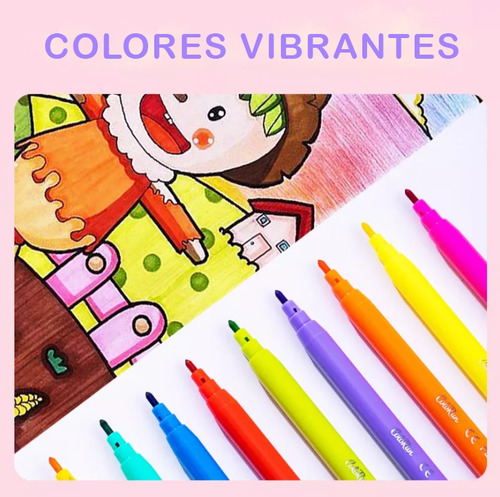 6 Pack Marcadores Plumones Punta Deli Lavable Delgada 18 Pz
