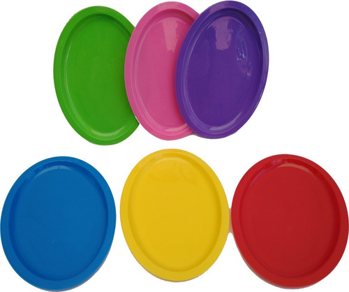 Platos Tampiqueños Ovalados De Plastico Colores 100 Pzs