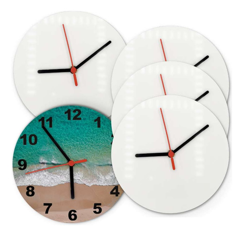 Paquete De 5 Relojes Redondos Blancos, Decorativos