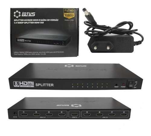 Splitter Divisor Hdmi 8 Saídas - Lotus