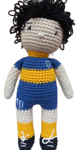Muñeco Apego Diego Maradona Tejido Crochet Técnica Amigurumi