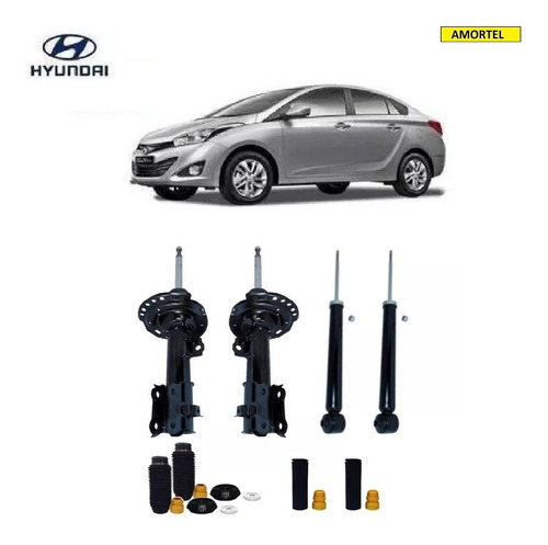 Imagem 1 de 1 de 4 Amortecedores + Kit´s Batentes Do Hyundai Hb 20 Ano 12/19