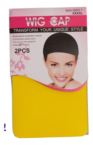 Wigcap Malla Elasticada Cabello Peluca Tono Amarillo Pack 2