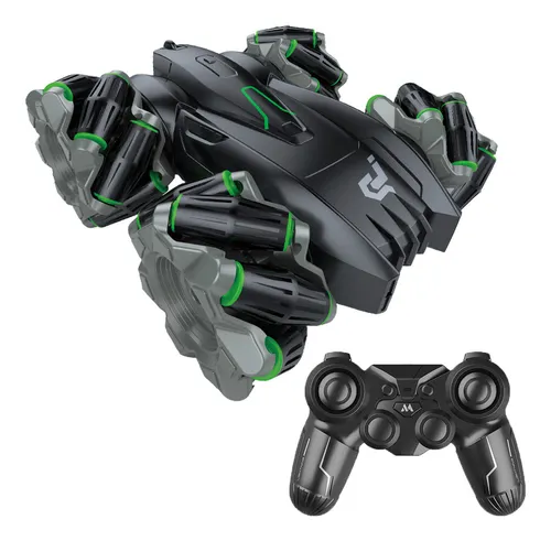 Brastoy Carrinho De Controle Remoto Inteligente 9 Funções Rápido 360 Cor Preto Personagem Brinquedo Inteligente Acende Farol Led