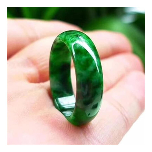 Anillo De Piedra Natural, Anillo De Jade Verde, Joyas De Esm