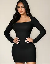 Comprar Vestido Liso Manga Larga