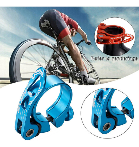 X Abrazadera De Poste De Sillín De Bicicleta De 34,9 Mm Azul