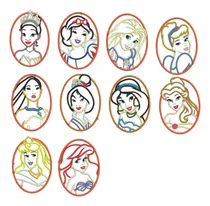 Comprar Pack Ponchados Para Maquinas Bordadoras Matrices Princesas3 Agua Princesas2