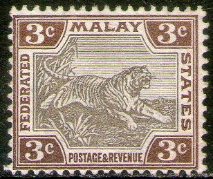 Federación De Malasia = Malay, Sello Nuevo S/goma Tigre 1901