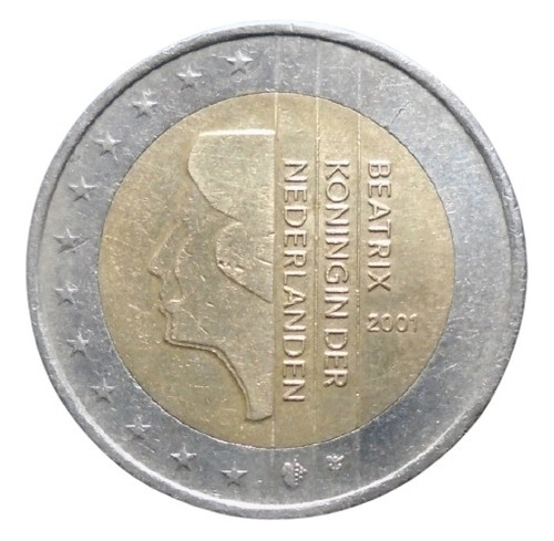 Holanda / Países Bajos 2 Euros 2001 Publicación A Bimetálica