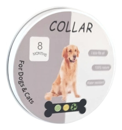 Collar Antipulgas Graduable Para Perros Protección 8 Meses