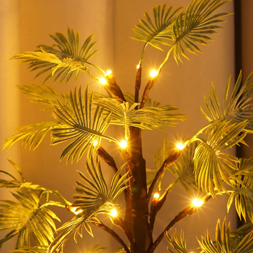 Lámpara Led Con Forma De Árbol De Hojas De Palmera Para Deco