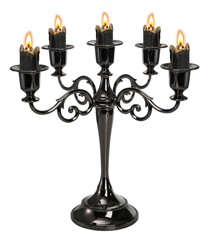 Candelabro De Metal De Cinco Brazos Para Mesa De Comedor