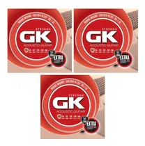 Comprar Pack X3 Encordados Para Guitarra Acústica Gk 010 Extra Light