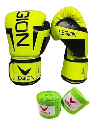 Guantes Boxeo Legion 10 12 14 Onzas + Vendas Par