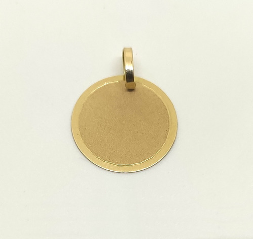 Medalla Oro 18k Redonda Lisa 13mm 0,5gr Grabado Letra Gratis