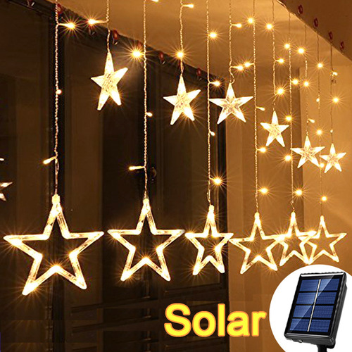 Cortina Solar Impermeable Con Forma De Estrella, Guirnalda D
