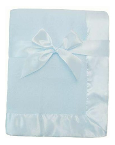 American Baby Company Fleece Blanket 30 X 40 With 2 Satin Color Azul / Patchwork