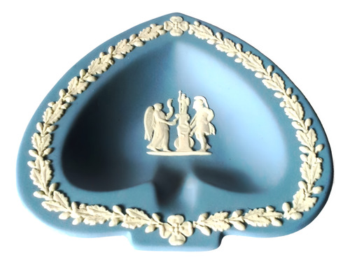 Plato Pica Porcelana Wedgwood Azul Dibujo Greco Romano (Usado)