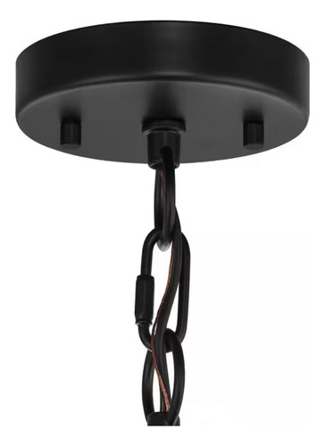 Lampara De Techo Moderna Niquel Cepillado 8 Luces 20'' Estructura Negro