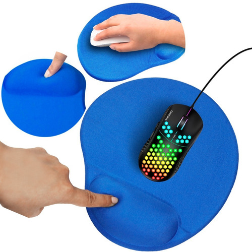 Mousepad Slim Company Tapete Ergonomico De Gel Antideslizante Raton Con Reposa Muñeca Azul