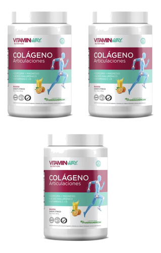 Pack X 3 Colágeno Articulaciones X 360g Polvo Vitamin Way 