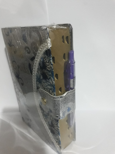 Bíblia Letra Gigante Harpa Feminina Botão Caneta Prata-azul