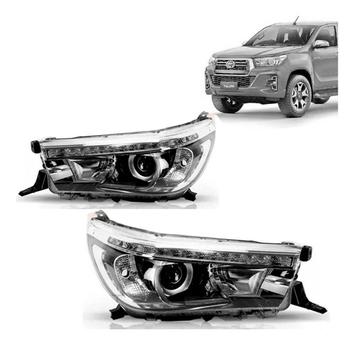 Par Farol Hilux Pickup 2016 2017 2018 2019 2020 Com Led