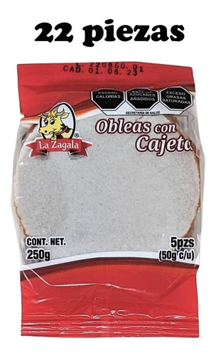 Obleas Con Cajeta Mediana 50grs 5pzs (paq 5 Pz)