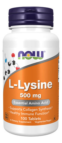 L-lysine 500 Mg 100 Tabs - Now Foods