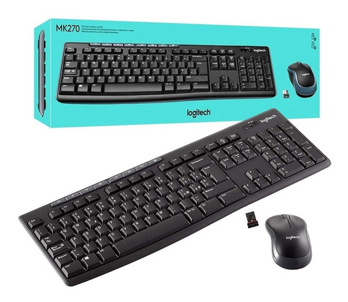 Imagen 5 de 9 de Kit de teclado y mouse inalámbrico Logitech MK270 Español Latinoamérica de color negro