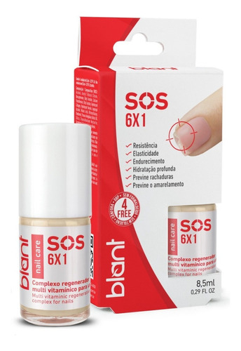 Base Fortalecedora De Unhas Sos 6x1 Regenerador 8,5ml Blant