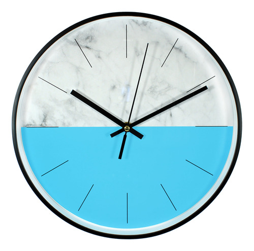 Reloj De Pared 30cm Azul/blanco