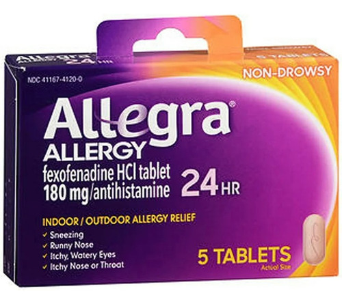 Allegra Tabletas Aliviar Las Alergias 24 Horas 180 Mg